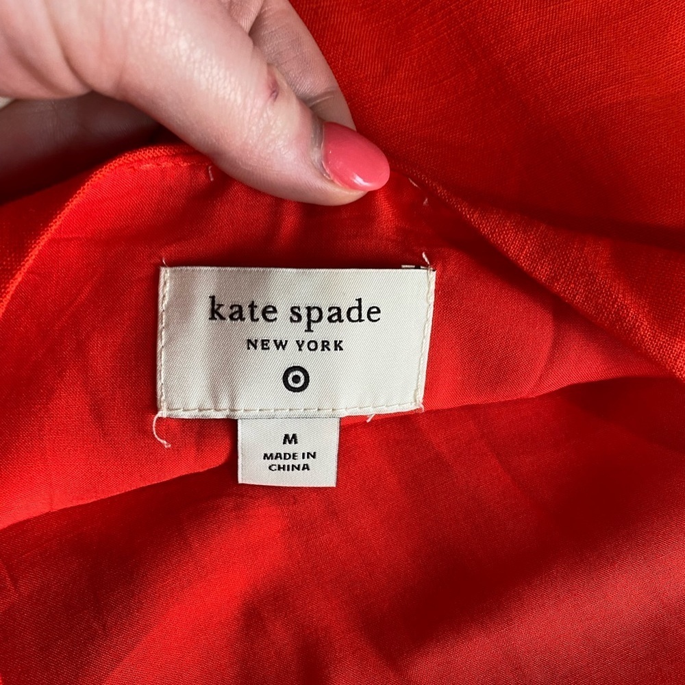 Kate Spade New YorkXTarget Scalloped coastal linen tropical vibrant mini dress - Picture 8 of 10